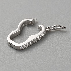 925 серебряная застежка-замочек «Твистер» с микропаве и кубическим цирконием. STER-WH0002-07P