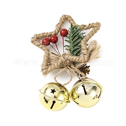 Рождественская пластиковая звезда с подвесками-колокольчиками AJEW-S088-01B