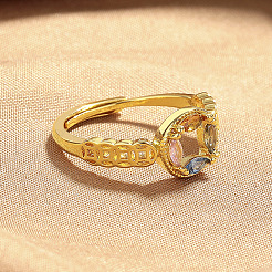 Verstellbare Messing-Fingerringe mit Pavé-Zirkonia für Damen&nbsp;WG2F3CA-01
