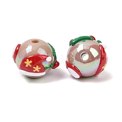 Рождественское УФ-покрытие непрозрачные акриловые бусины&nbsp;OACR-H057-01C