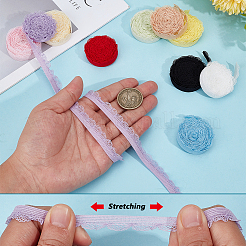 20 ярд двухцветной нейлоновой плиссированной эластичной кружевной ленты&nbsp;OCOR-BC0009-32