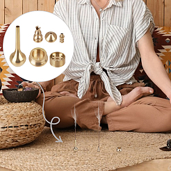 6 Stück 6 Stile Messing-Räuchergefäßhalter&nbsp;AJEW-GA0009-82