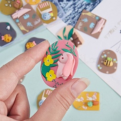 キットを作るDIYイヤリング  16個8スタイル3Dプリントアクリルパーツ  樹脂と  32個のアイアンオープン丸カン  32個の鉄のピアスフック  耳ワイヤー  ミックスカラー  ペンダント：37~40x27~38x6~12mm  穴：1.6~2.7mm  2個/スタイル&nbsp;DIY-SZ0004-86