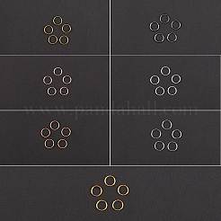 7 цветные латунные открытые прыжковые кольца&nbsp;KK-PH0036-62-10mm