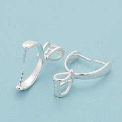 925スターリングシルバーアイスピック・ピン・ベイル  銀  22x16x6.5mm  穴：5.4x3mm  ピン：0.7mm&nbsp;STER-D035-40C-03S