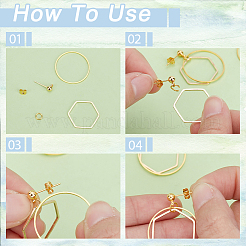 DIY真鍮イヤリング作成キット  ミックスカラー  15x6mm  穴：1mm  ボール：4mm  ピン：0.8mm&nbsp;DIY-PH0029-17