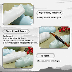 3 шт. 3-х цветный фарфоровый держатель для кистей в форме горы ODIS-PH0001-44