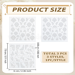 3 лист 3 стиля цветочные наклейки для ногтей из ПВХ&nbsp;MRMJ-LP0002-01