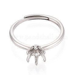 Позолоченное родием 925 стерлинговое серебро помолвочное кольцо-солитер STER-T008-12P