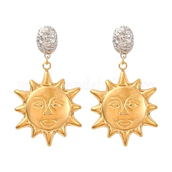 Двухцветные серьги-гвоздики из нержавеющей стали 304&nbsp;EJEW-Q044-04G