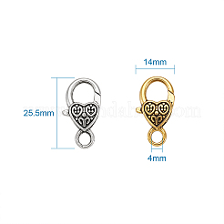 Тибетском стиле сплава сердце когтя омара застежками TIBE-KS0001-02