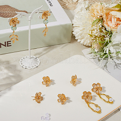 4 пара латунных сережек-гвоздиков KK-BBC0020-02