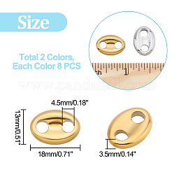 16 шт. 2 цвета вакуумное покрытие PVD немагнитный синтетический гематитовый соединительный брелок&nbsp;G-AR0004-77
