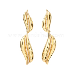 Pendientes colgantes de latón con micro pavé de circonitas cúbicas transparentes para mujer&nbsp;EJEW-F418-23G