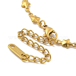 Bracciali a maglie in acciaio inossidabile 304 a forma di stella per donna&nbsp;BJEW-B059-01G-03