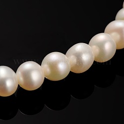 Natural Cultured Freshwater Pearl Beads Strands, Round, Bisque, 4.3~4.6mm, Hole: 0.8mm, about 90pcs/strand, 15.75inch