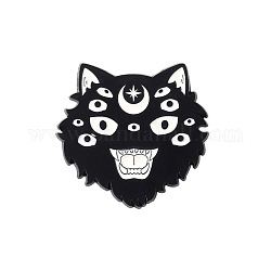Cat Theme Enamel Pin, Black Tone Alloy Badge for Backpack Clothes, Cat Shape, 27x25mm