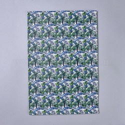 Pu-Leder Stoff, Bekleidungszubehör, für DIY, Flamingo und Monstera Blattmuster, Farbig, 30x20x0.1 cm