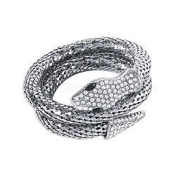 Браслеты-цепочки из сплава попкорна, браслет в виде змеи со стразами, металлический черный, внутренний диаметр: 2 дюйм (5.1 см)