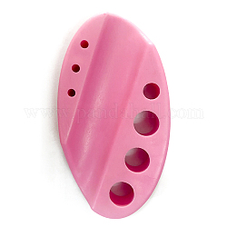 Silicone Tattoo Ink Cup Holder, For Permanent Makeup Tattooing Tool, Oval, Pearl Pink, 6x11x2cm, Hole: 13mm, 8mm, 4mm