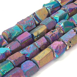 Electrolíticos de cuarzo natural de cristal hebras, pepitas, multi-color de chapado, 13~17x7~16x7~16mm, agujero: 1.2 mm, aproximamente 27 pcs / cadena, 15.16 pulgada (38.5 cm)
