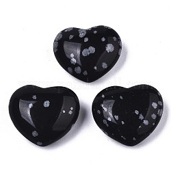 Natürlicher Schneeflocken-Obsidian-Herz-Liebesstein, Taschenpalmenstein zum Reiki-Ausgleich, 20x23x10 mm