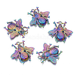 Ciondoli in lega color arcobaleno, cadmio & nichel &piombo libero, ape, 25x25.5x4mm, Foro: 1.6 mm