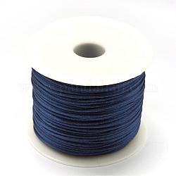 Hilo de nylon, Cordón de satén de cola de rata, azul de Prusia, 1.5mm, Aproximadamente 100 yardas / rollo (300 pies / rollo)