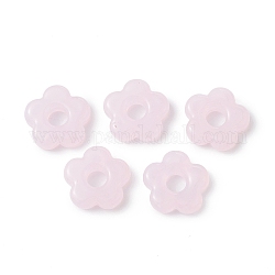 Handgemachte glasperlen murano glas großlochperlen, Großloch perlen, Blume, rosa, 15~16x4~6 mm, Bohrung: 4.8 mm