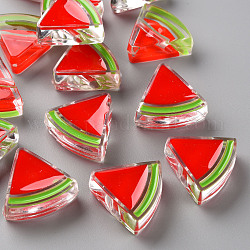 Perles acryliques émail transparent, pastèque, rouge, 23.5x25.5x9mm, Trou: 3.5mm