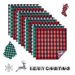伝熱ビニールパッチ  クリスマスバッファローチェック柄  生地のTシャツのDIYアイアン用  ミックスカラー  30x30x0.04cm