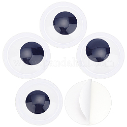 Gorgecraft 4 paire de cabochons d'yeux écarquillés noirs et blancs, avec auto-adhésif, bricolage scrapbooking artisanat jouet accessoires, blanc, 80x13mm, 4 paire