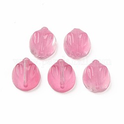 Perles en verre transparentes, lapin, rose, 14x12x8mm, Trou: 1.4mm
