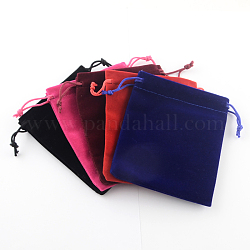 Bolsas de terciopelo rectángulo, bolsas de regalo, color mezclado, 15x12 cm
