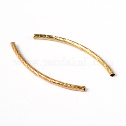 Messingrohr Perlen, gebogen, golden, ca. 2 mm breit, 35 mm lang, Bohrung: 1 mm
