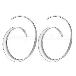 Boucles d'oreilles pendantes vortex en argent sterling plaqué rhodium pour femme, platine, 925mm, pin: 41x34 mm