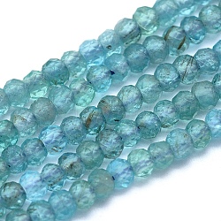 Natürliche Apatit Perlen Stränge, Rondell, facettiert, 3x2 mm, Bohrung: 0.5 mm, ca. 194 Stk. / Strang, 15.3 Zoll (39 cm)