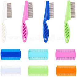 Plastic Flea Combs, Cat Dog Pet Grooming Fine Tooth Hair Combs, Mixed Color, 10pcs/set