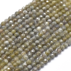 Perles tanzanite naturel brins, facette, ronde, 4mm, Trou: 0.5mm, Environ 104 pcs/chapelet, 15.35 pouce (39 cm)