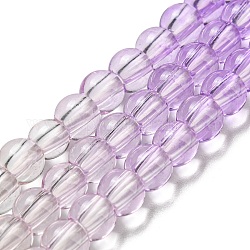 Fili di perle di quarzo sintetico tinti e riscaldati, perline rotonde di colore sfumato, lilla, 6mm, Foro: 1.8 mm, circa 76pcs/filo, 15.75'' (40 cm)