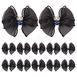 GORGECRAFT 12Pcs Bow Shoe Clips Bowknot Patches Applique Hat Dress Shoes Charms Bear Rhinestones Crystal Buckle Removable Shoes Jewelry Decorative Shoe Accessories for Wedding Party Shoes Garment