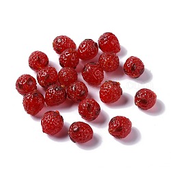 SuperZubehör 30 Stück Erdbeere Bunte Malerei Glasperlen Obst Abstandshalter lose Perlen 3D Erdbeerperlen 14~15x13 mm rot schöne Charms Erdbeerimitat Anhänger für die Herstellung von Schmuckarmbändern, Bohrung: 1.2~1.8 mm