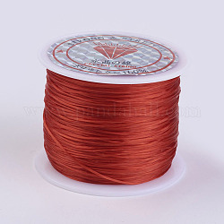Cuerda de cristal elástica plana, Hilo de cuentas elástico, para hacer la pulsera elástica, de color rojo oscuro, 0.5mm, alrededor de 49.21 yarda (45 m) / rollo