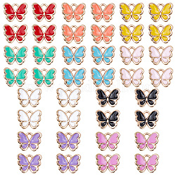 Sunnyclue 1 scatola 100 pezzi 10 colori smalto farfalla fascino farfalle ciondoli metallo fascino animale piccola farfalla fascini per la creazione di gioielli fascini donne adulti fai da te orecchino collana braccialetto lavorazione