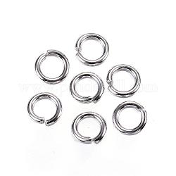 304 anelli di salto in acciaio inox, anelli di salto aperti, colore acciaio inossidabile, 5x1mm, 18 gauge, diametro interno: 3mm