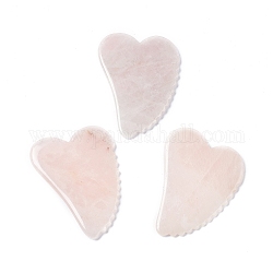 Tablas de gua sha de cuarzo rosa natural, herramientas de masaje de raspado, herramienta gua sha para el alivio del cuerpo facial, la forma del corazón, 98x70x5.5mm