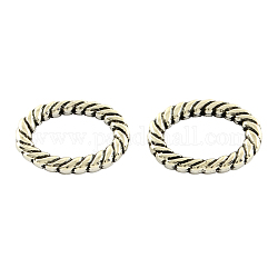 Tibetan Style Alloy Oval Link Rings, Cadmium Free & Lead Free, Antique Silver, 15x11x2mm, Hole: 7mm