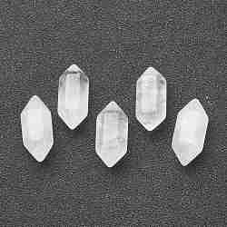 Senza perle di cristallo di quarzo naturale foro, pietre curative, bacchetta per terapia di meditazione per il bilanciamento dell'energia reiki, punto doppio terminato, per filo avvolto making ciondoli, 19~22x7~8mm