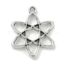 Tibetan Style Alloy Pendants, Star Charms, Nickel, Antique Silver, 25x19.5x2mm, Hole: 1.6mm
