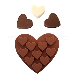 Пищевые силиконовые Молды, Молды помады, для украшения торта поделки, цвет шоколада, конфеты плесень, сердце, случайный один цвет или случайный смешанный цвет, 156x149x11.5 мм